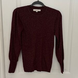 LOFT Deep Red Knit Sweater